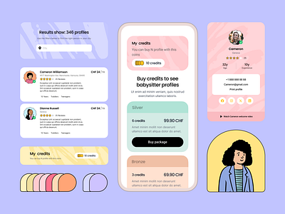 Babysitting UI babysitting form graphic design light pastel colors ui ui elements ui kit web design