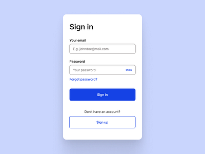 Daily UI Challenge - A Sign In page account figma form input log in login profile sign in sign up signup ui
