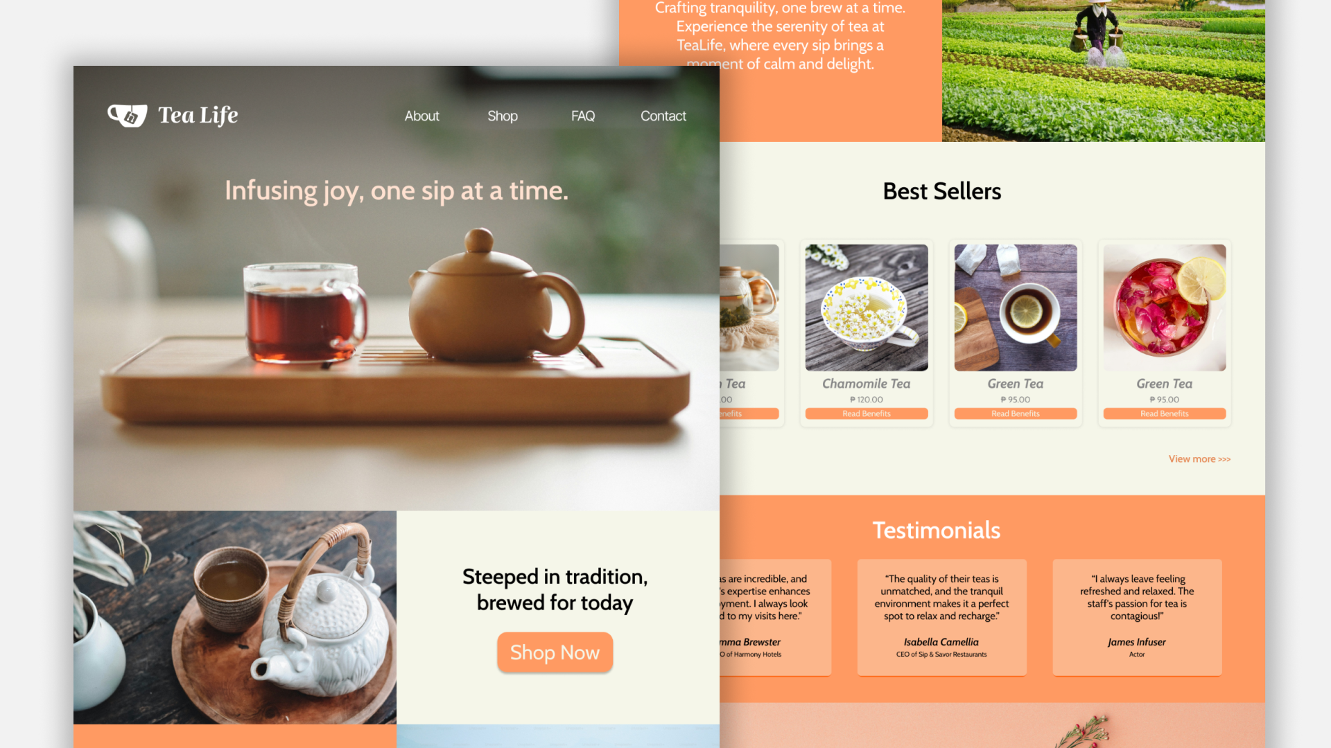 Tea Shop Business Landing Page Figma Design business website figma figma design figma templat design figma template free template landing page landing page design landing page template tea shop website tea shop website tempalte ui ux web page web page design website design website template