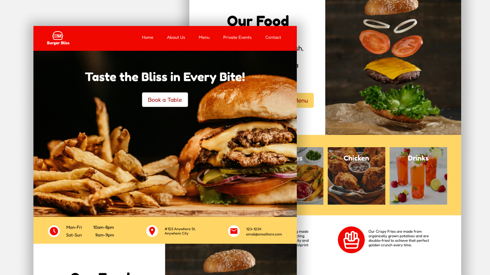 Fast Food Burger Site Landing Page burger bar website burger landing page design fast food chain landing page fast food chain website fast food landing page fast food landing page template fast food website figma figma design figma template free template landing page landing page design restaurant figma template restaurant landing page ui ux web design website design website template