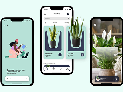 The FloraFond App app branding design dribbble graphic design green greenary illustration plant plants typography ui uidesign ux uxdesign vector