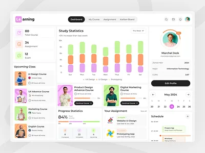 Learning - Course Dashboard clea course course dashboard dashboard e learning learning learning website minimal platform product design saas startups ui ui design uiux web design