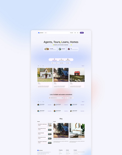 Real state landing page apartment figma landing page rent