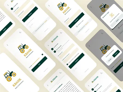 KBank: Sleek Login & Registration Screens for Agribanking App agriculture app fintech flat login material design minimal mobile design modern product register signin signup ui ux