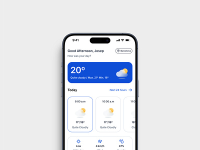 Weather dashboard - Mobile app concept ui dasboard mobiledesign mobileui ui weatherapp