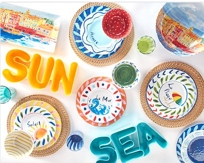 Sunny Days branding dinnerware graphic design