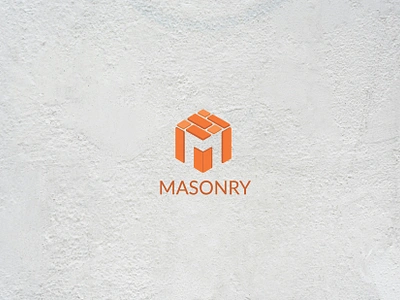 Masonry Company branding bricks builder cement concerete concrete home house icon letter m logo masonry real estate