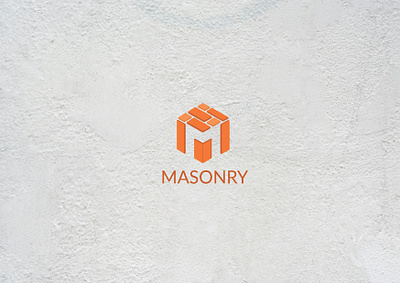 Masonry Company branding bricks builder cement concerete concrete home house icon letter m logo masonry real estate