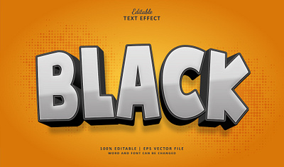 Text Effect Black 3d advertising black logo market silver special text effect typography