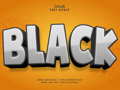 Text Effect Black 3d advertising black logo market silver special text effect typography