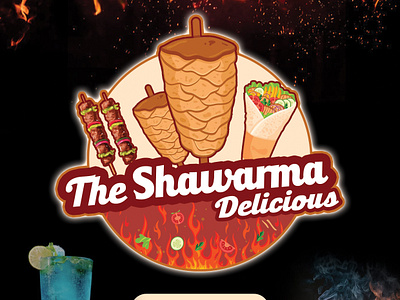 The Shawarma Delicious Menu Card A4 Design branding graphic design logo
