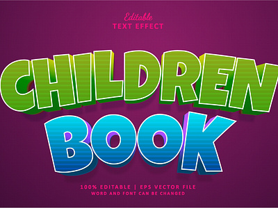 Text Effect Children Book 3d crayons kids logo text effect