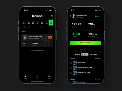 trainbo - workout tracker design ios ui user experience ux workout tracker