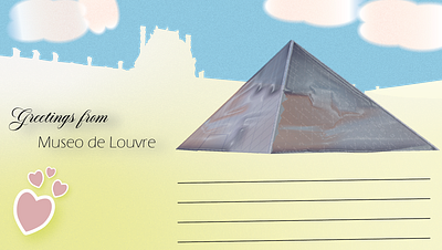 Museum of Louvre - Museo de Louvre concept design graphic design illustration louvre museum postcard