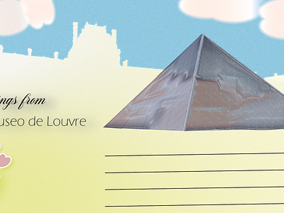 Museum of Louvre - Museo de Louvre concept design graphic design illustration louvre museum postcard