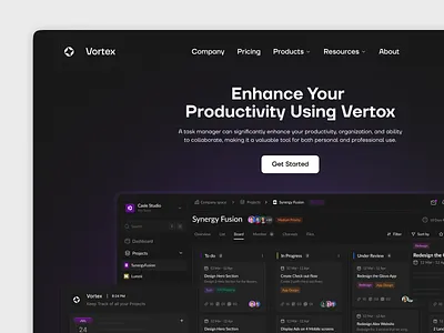 🟣 Task Manager Landing page landing page managment platform managments dashboard notion task manager ui design webdesign website