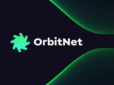 OrbitNet - Logo Design branding gradient logo green logo logo orbit logo