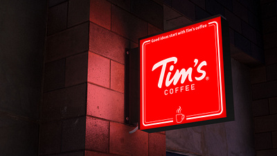 Tim's Coffee sign board 3d design branding graphic design illustration photoshop posm posm design sign board