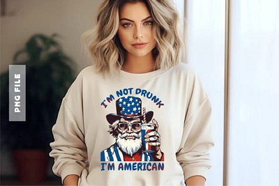 I'm Not Drunk I'm American Tshirt Design 3d animation apparel graphic design motion graphics