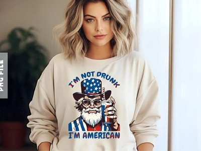 I'm Not Drunk I'm American Tshirt Design 3d animation apparel graphic design motion graphics