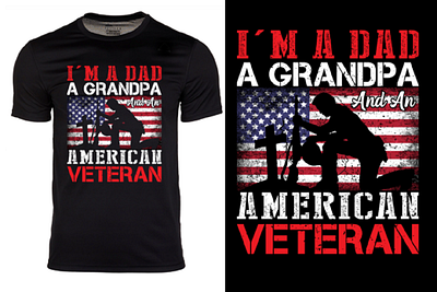 I'm a Dad American Veteran TShirt Design 3d animation apparel graphic design motion graphics