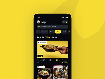 Order food with crypto Mobile App app design blockchain cart concept crypto crypto food crypto payment dark theme design concept figma food delivery food order foodtech horeca mobile app restaurant token ui user interface userexperience