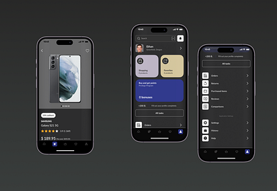Online Market Dark mode - Mobile App Concept app dark mode darkmode ui ux