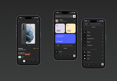 Online Market Dark mode - Mobile App Concept app dark mode darkmode ui ux