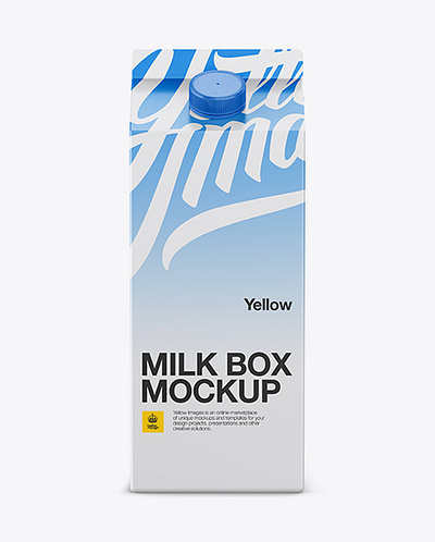 Free Download PSD 0.5 gal Milk Carton Mockup - Front View branding mockup free mockup template