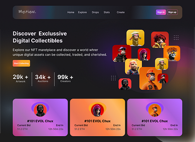 NFT nft landing page ui uiux