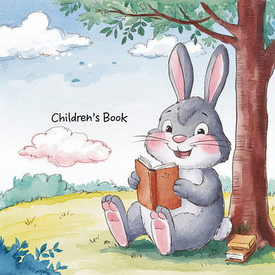 Rabbit cover book graphic design illustration vector