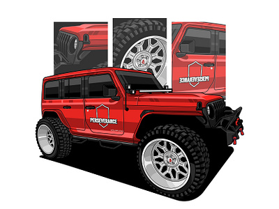 Red Jeep, Project for Client car graphic design illustration jeep red vector vehicle