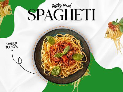 Tasty Food Spaghetti Poster Promotion graphic design