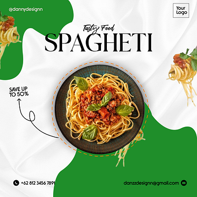 Tasty Food Spaghetti Poster Promotion graphic design