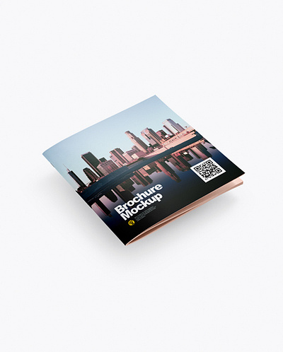 Free Download PSD Square Brochure Mockup - Half Side View branding mockup mockup psd