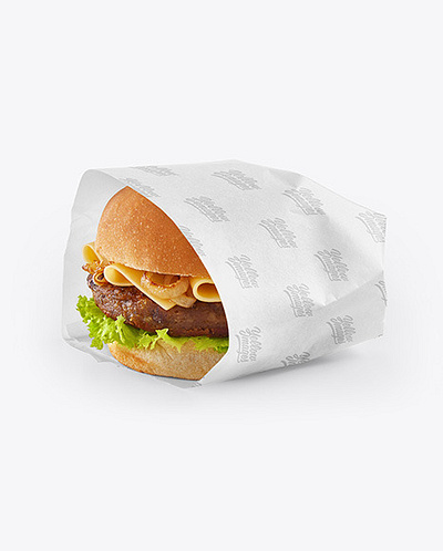 Free Download PSD Wrapped Burger Mockup free mockup psd