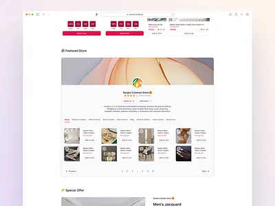 Featured Store on the Homepage