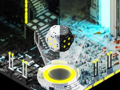 VoxStories 34 - Interdependent 3d animation art concept art cyberpunk digital art dystopia environment game magicavoxel ui voxel voxels
