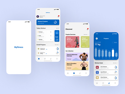 MyFitness - Fitness Mobile App. animation branding graphic design logo ui