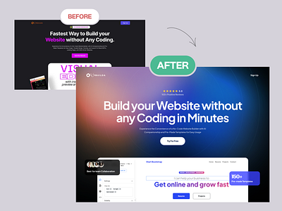 Before and After Redesign. Landing Page Design agency conversion design landing page design redesign ui uiux web design