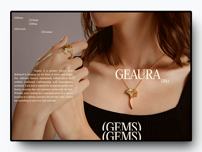 Geaura - Jewelry Store branding design fashion graphic design jewelry landing page store ui web design website