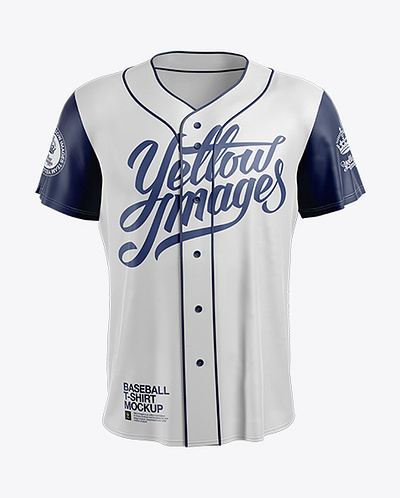 Free Download PSD Men's Baseball Jersey Mockup - Front View branding mockup mockup psd