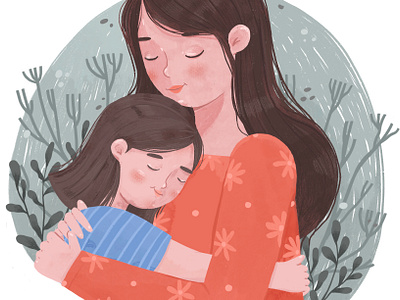 Mother's Day concept day floral holiday hug illustration love mother mothers day sanctuary