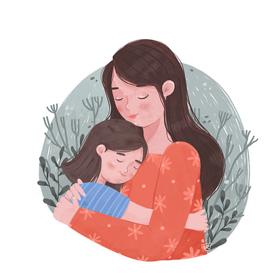 Mother's Day concept day floral holiday hug illustration love mother mothers day sanctuary