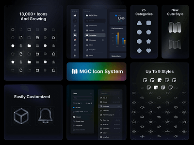 🥳We are excited to launch the new cute style of MGC icon system assets cute icon design icon pack icon set icons line mingcute smooth solid system