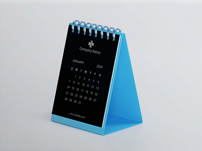 Table Calender January 2024 branding calender design graphic design mini calender vector