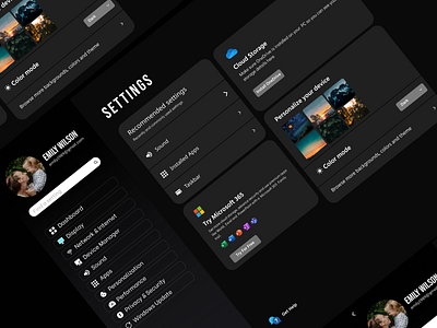 System Settings dailyui dark dark theme setting page settings system setting ui visual design windows setting