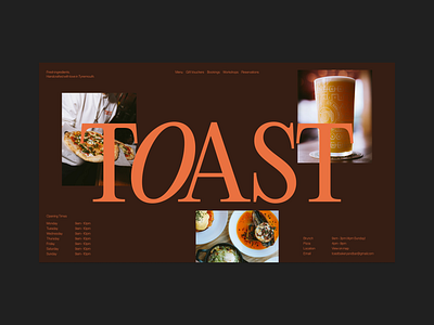 Toast Restaurant Landing Page branding clean design hero landing page logo typography ui webflow