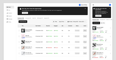 Responsive - Advertising Management ads advertising analytics app design branding clean dashboard data management manager minimalist mobile products promotions social media ui ux webdesign