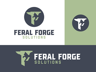 Feral Forge Solutions anvil branding cat logo